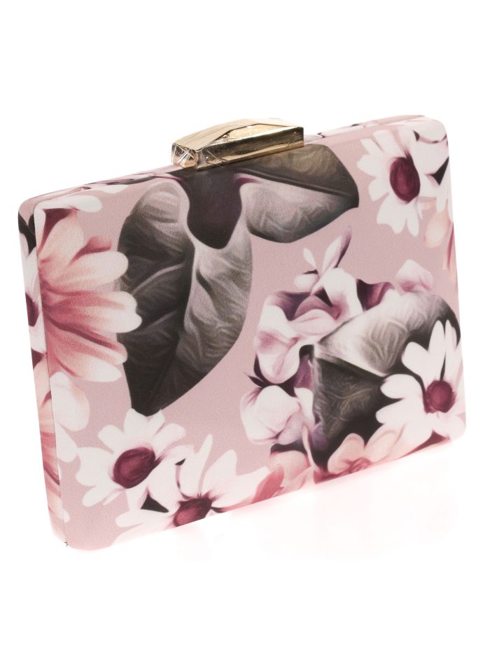Clutch fiesta estampado rosa-palo