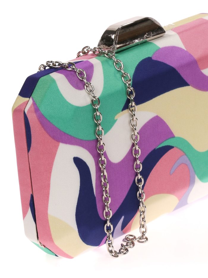 Violett gemusterte Party-Clutch