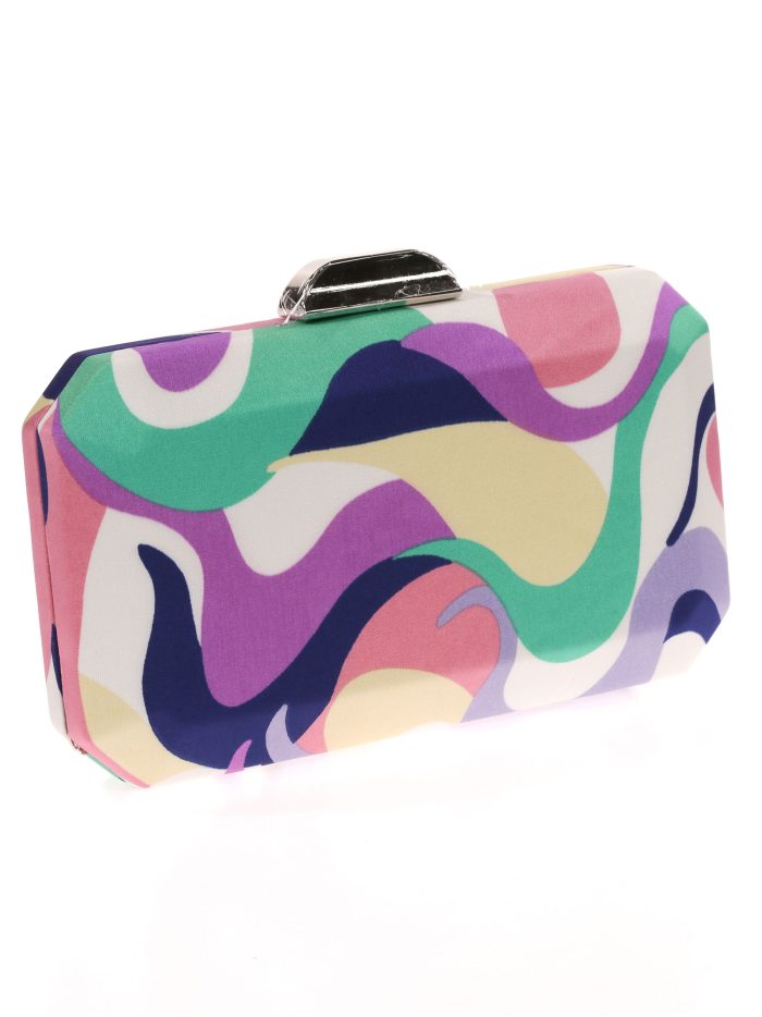 Violett gemusterte Party-Clutch