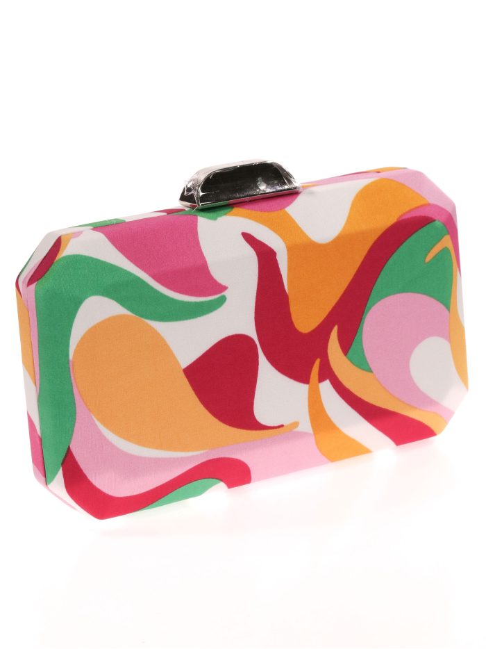 Clutch fiesta estampado fucsia