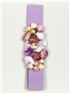 Elastic belt with flowers lila