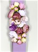 Elastic belt with flowers lila