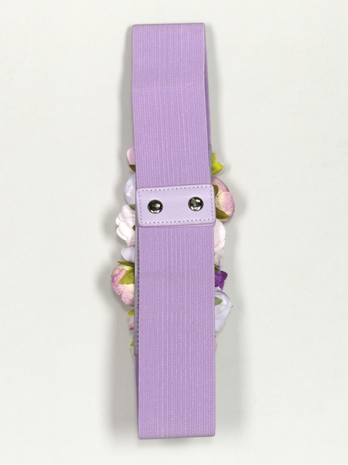 Cinturón elástico flores lila