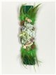 Elastic belt with flowers verde-hierba