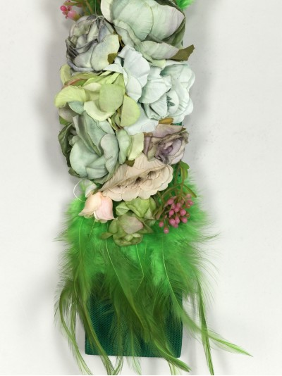 Cinturón elástico flores plumas verde-hierba 2