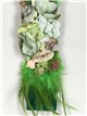 Cinturón elástico flores plumas verde-hierba