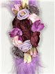 Cinturón elástico flores plumas lila