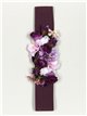 Elastic belt with flowers morado