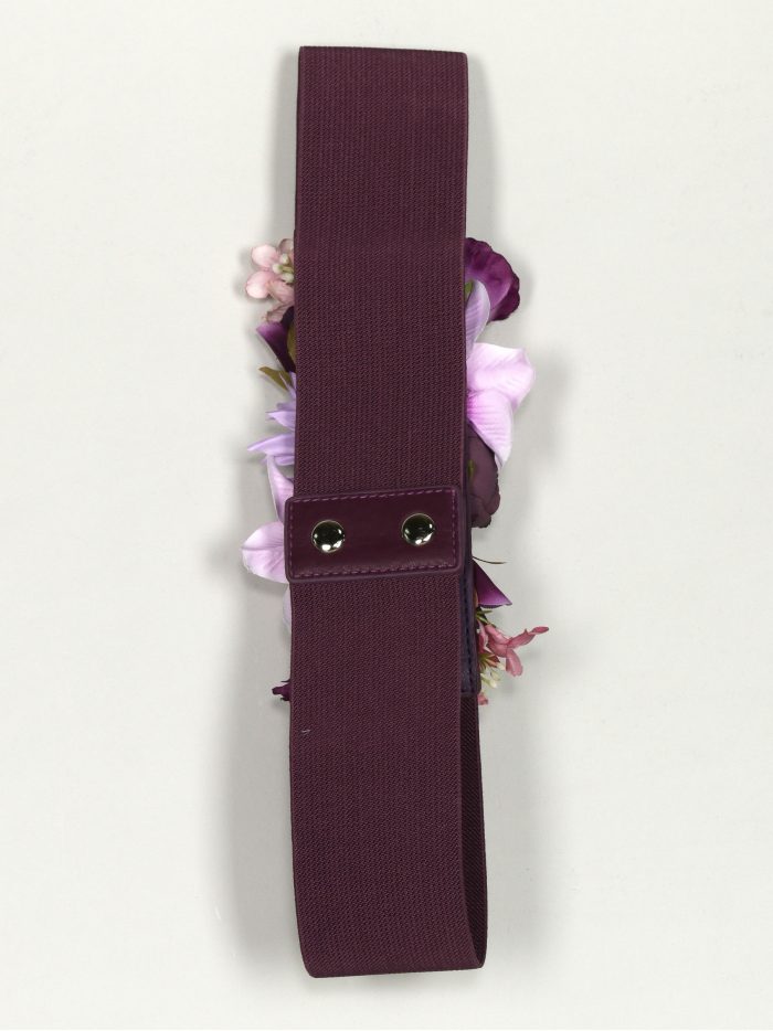 Cinturón elástico flores morado
