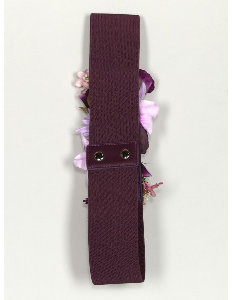Cinturón elástico flores morado