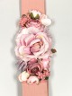 Cinturón elástico flores rosa