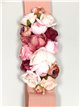 Elastic belt with flowers rosa