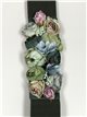 Cinturón elástico flores verde-militar