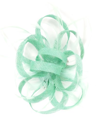 Feather hair fascinator headband verde-agua