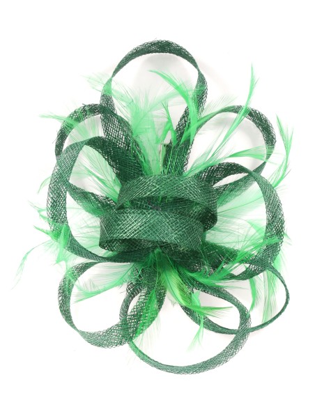 Tocado mediano plumas verde-hierba