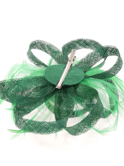 Tocado mediano plumas verde-hierba 2