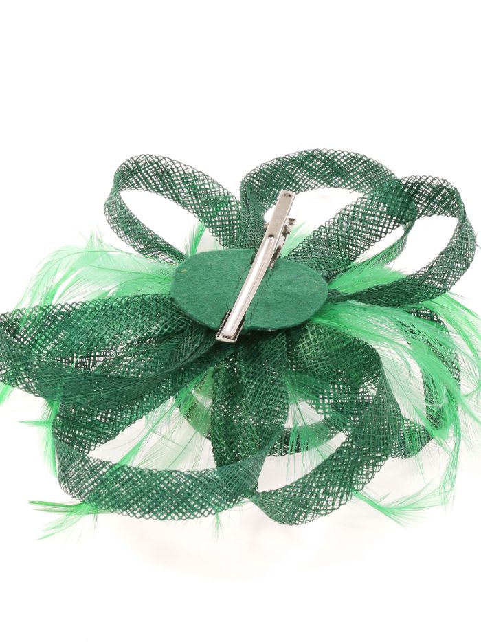 Tocado mediano plumas verde-hierba