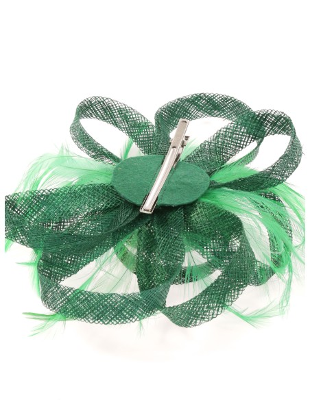 Tocado mediano plumas verde-hierba