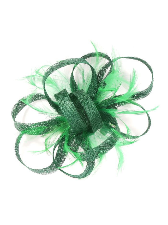 Tocado mediano plumas verde-hierba