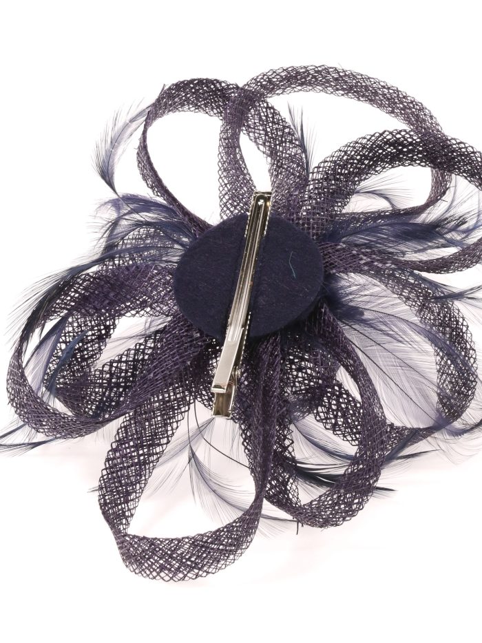 Tocado mediano plumas marino