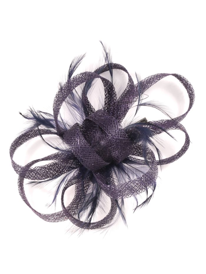 Tocado mediano plumas marino