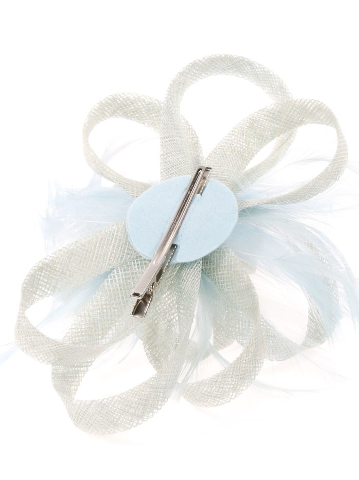 Tocado mediano plumas verde-menta