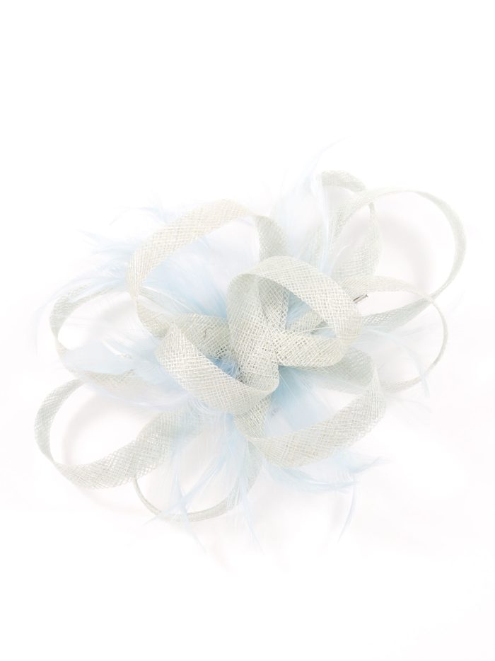 Tocado mediano plumas verde-menta