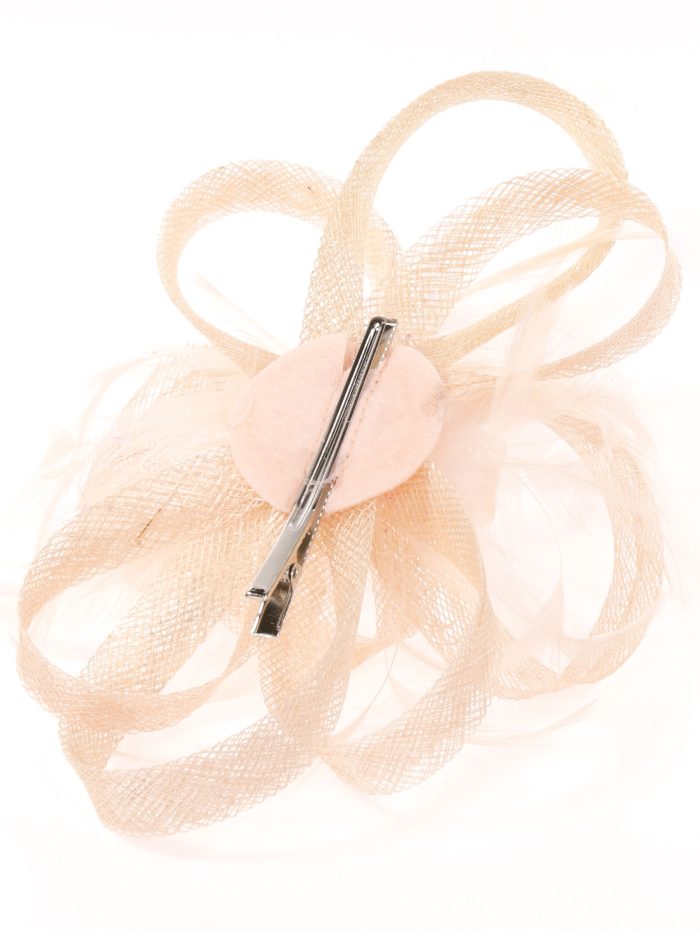 Tocado mediano plumas nude