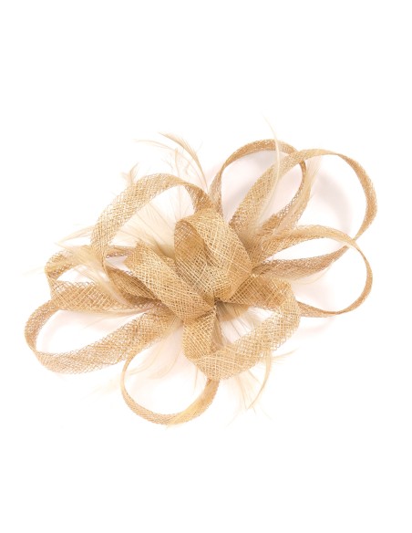 Tocado mediano plumas oro