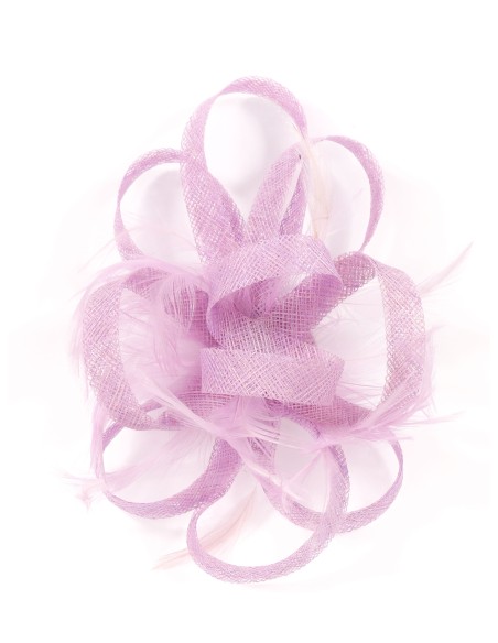 Tocado mediano plumas lila