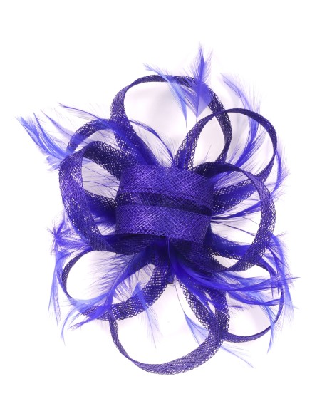 Tocado mediano plumas azulon