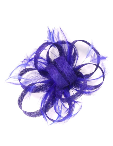Tocado mediano plumas azulon