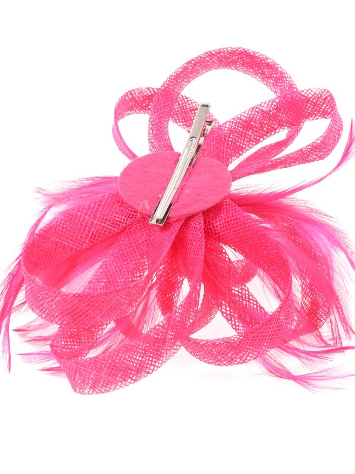 Tocado mediano plumas fucsia