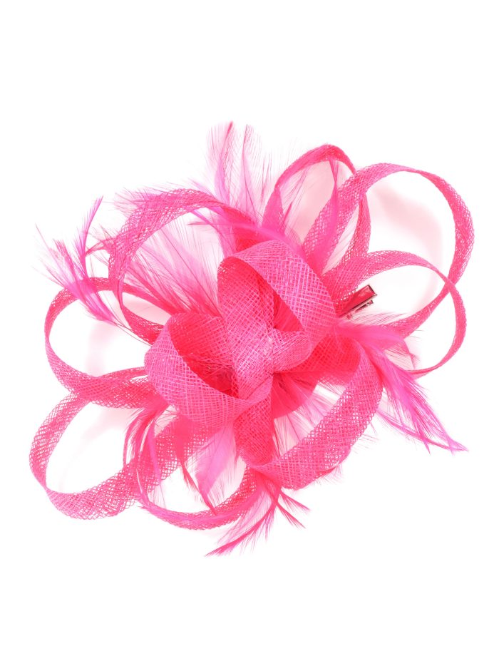 Tocado mediano plumas fucsia