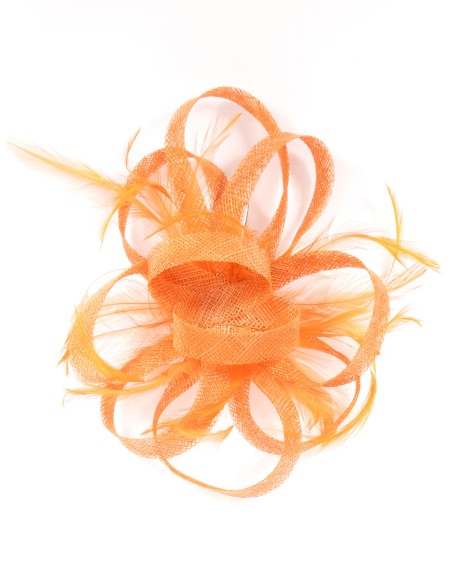 Tocado mediano plumas naranja