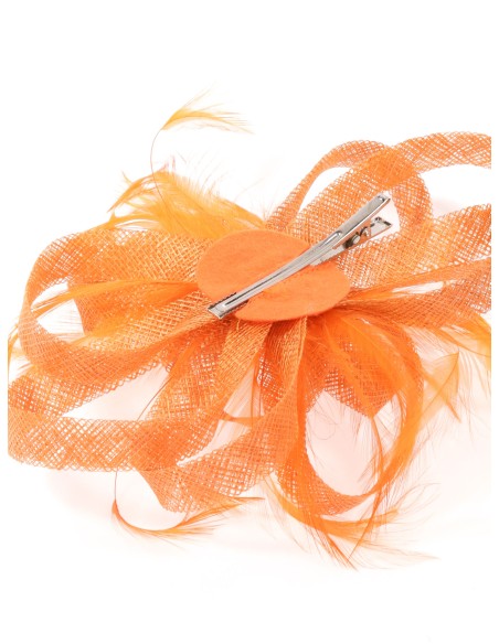 Tocado mediano plumas naranja