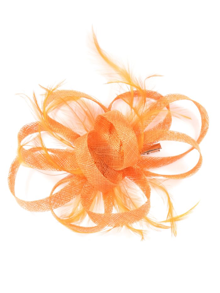 Tocado mediano plumas naranja