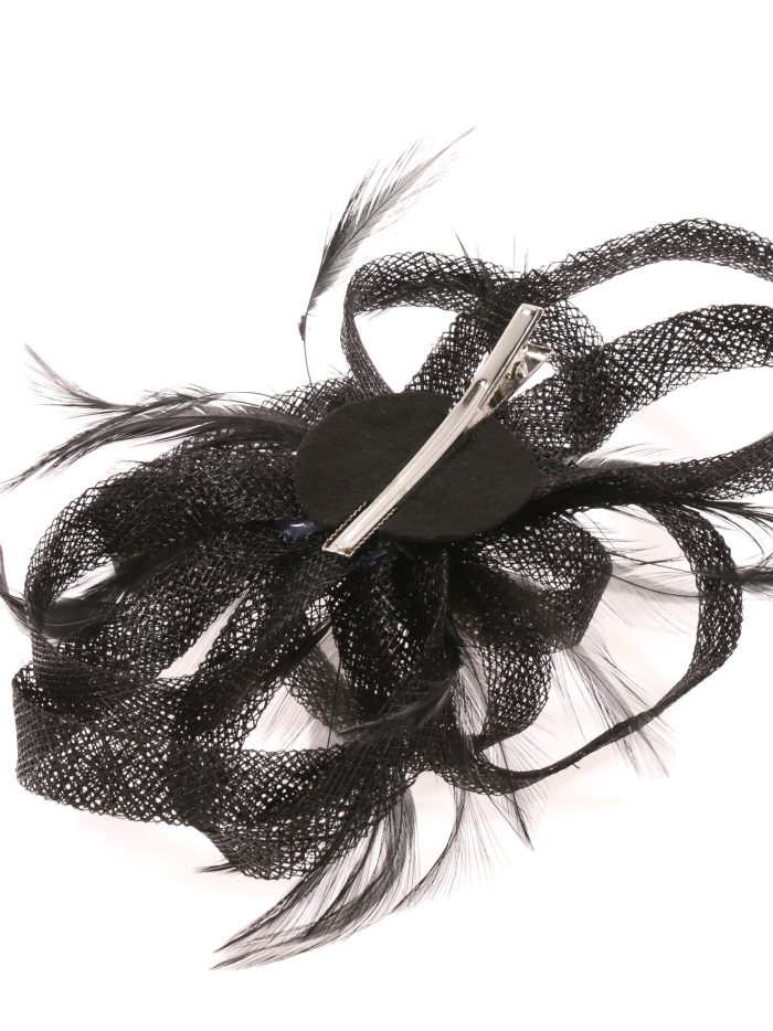 Tocado mediano plumas negro