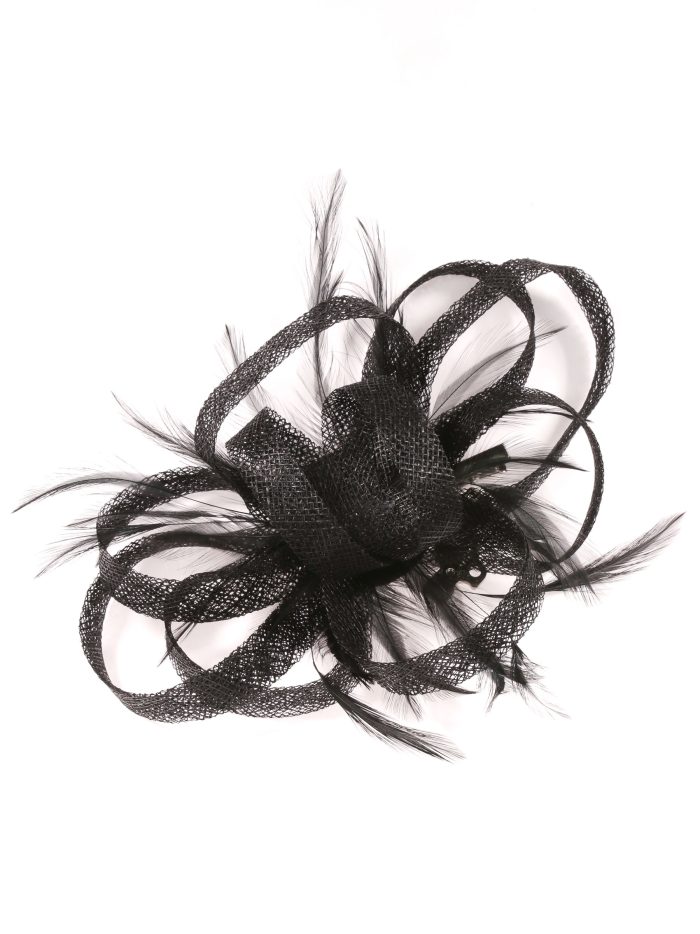 Tocado mediano plumas negro