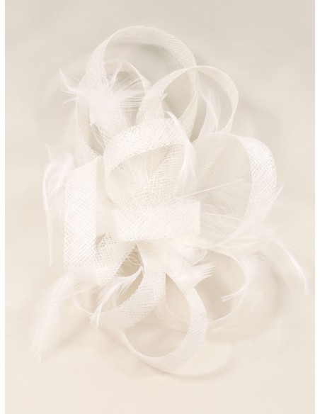 Tocado mediano plumas blanco