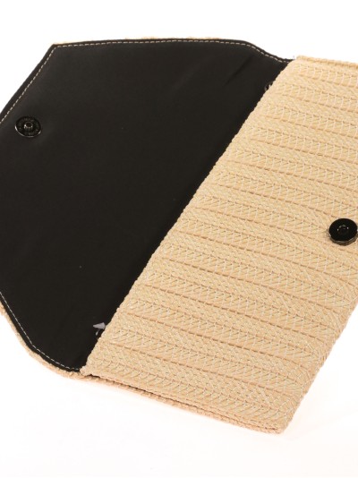 Cartera fiesta efecto rafia nude 2