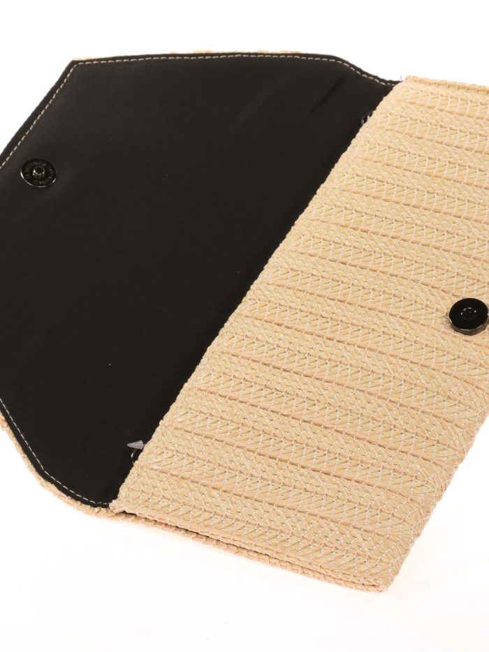 Cartera fiesta efecto rafia nude