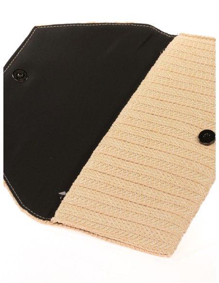 Cartera fiesta efecto rafia nude