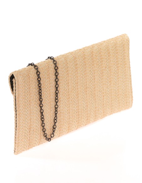 Cartera fiesta efecto rafia nude