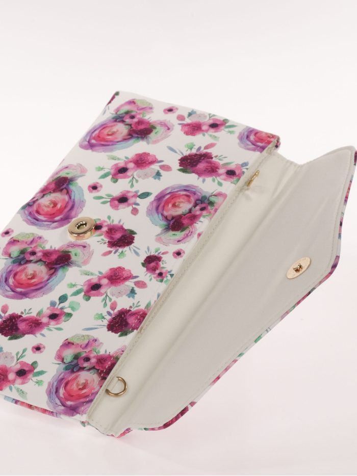 Fuchsiafarbene Blumen-Partyhandtasche