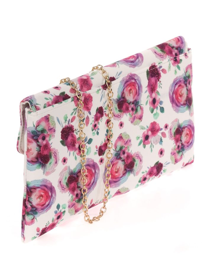 Fuchsiafarbene Blumen-Partyhandtasche