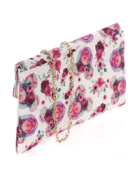 Cartera fiesta floral fucsia