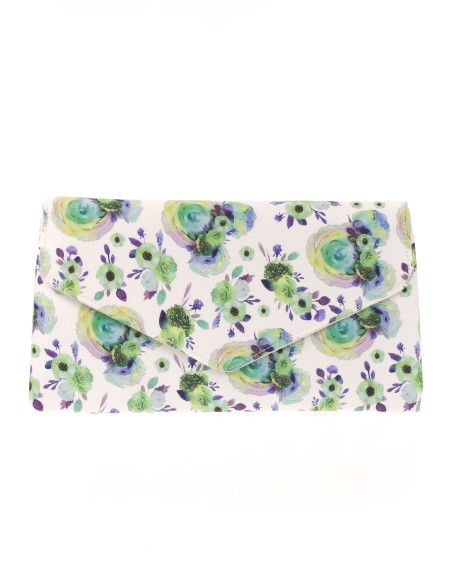 Cartera fiesta floral verde