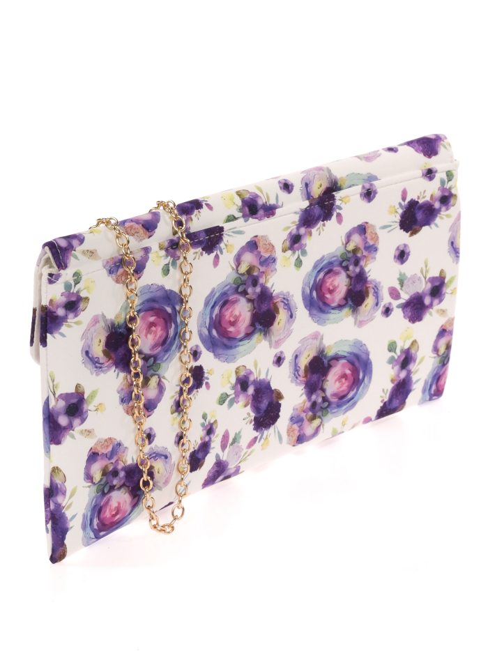 Cartera fiesta floral morado
