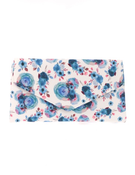 Cartera fiesta floral teal